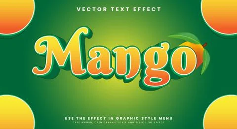 Mango 3d editable text effect Template Stock Illustration