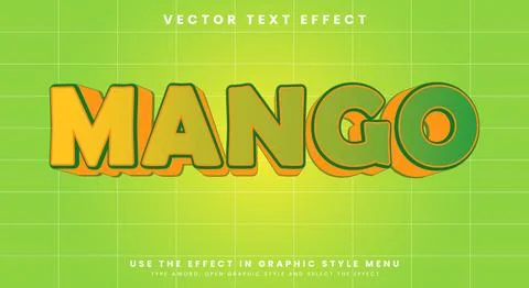 Mango 3d editable text effect Template Stock Illustration