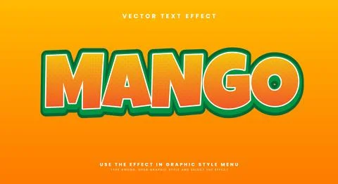 Mango 3d editable text effect Template Stock Illustration