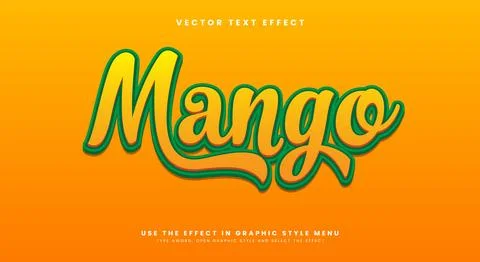 Mango 3d editable text effect Template Stock Illustration