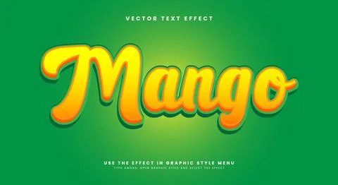 Mango 3d editable text effect Template Stock Illustration