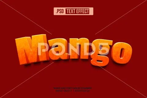 Mango 3d Text Effect Editable PSD PSD 템플릿