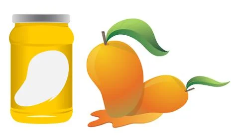 Mango and buttle packaging vector design Stock Illustration