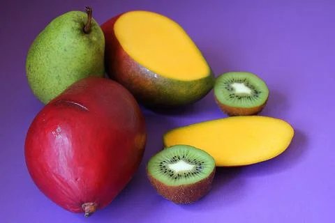 Mango and kiwi Stock Photos