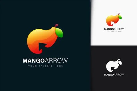 Mango arrow logo design with gradient Stock Illustration