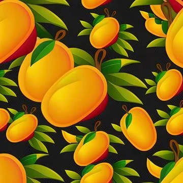 Mango background with black background Stock Illustration