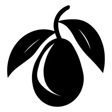 Mango black vector icon on white background Stock Illustration
