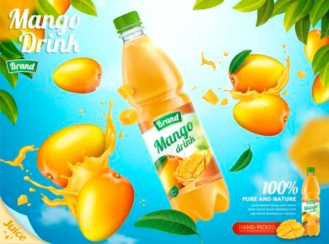 Mango bottled juice Stock-Illustration