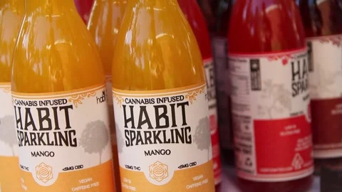 Mango Cannabis Drink Stock Footage 154561565