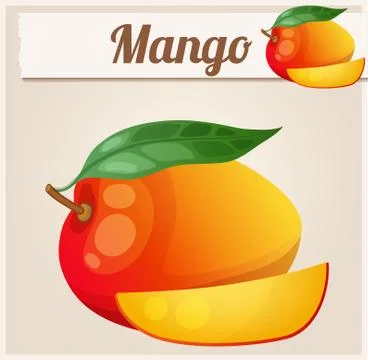 Mango. Cartoon vector icon Stock Illustration