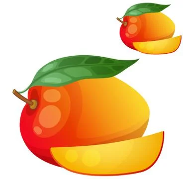 Mango. Cartoon vector icon isolated on white background. Series of food Stock Illustration