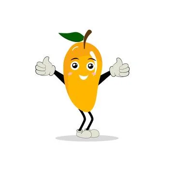 Mango character design. Kawaii mango characters vector Stock Illustration