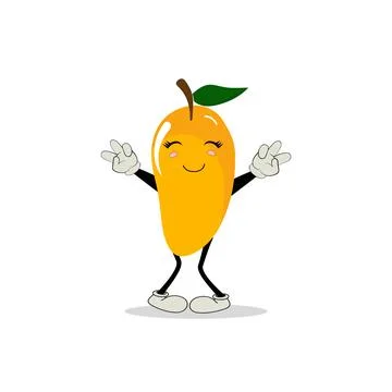Mango character design. Kawaii mango characters vector Stock Illustration