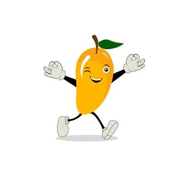 Mango character design. Kawaii mango characters vector Stock Illustration