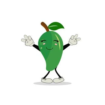 Mango character design. Kawaii mango characters vector Stock Illustration