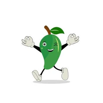Mango character design. Kawaii mango characters vector Stock Illustration