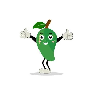 Mango character design. Kawaii mango characters vector Stock Illustration