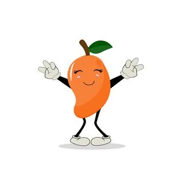 Mango character design. Kawaii mango characters vector Stock Illustration