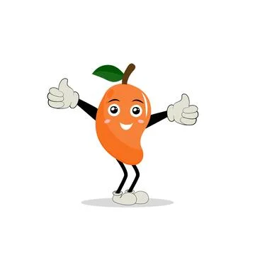 Mango character design. Kawaii mango characters vector Stock Illustration