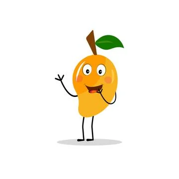 Mango character design. Kawaii mango characters vector Stock Illustration
