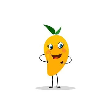 Mango character design. Kawaii mango characters vector Stock Illustration