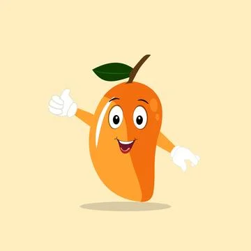 Mango character design. Kawaii mango characters vector Stock Illustration