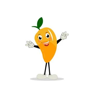 Mango character design. Kawaii mango characters vector Stock Illustration