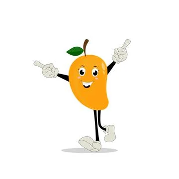 Mango character design. Kawaii mango characters vector Stock Illustration
