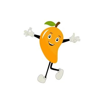 Mango character design. Kawaii mango characters vector Stock Illustration