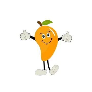 Mango character design. Kawaii mango characters vector Stock Illustration