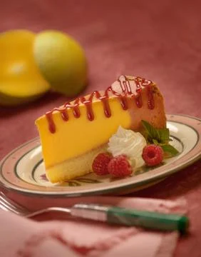Mango Cheesecake Stock Photos