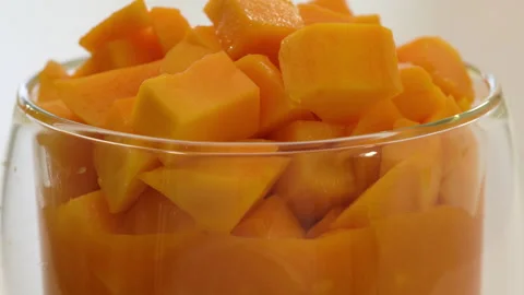 Mango Chia seed layered pudding smoothie. Step by step recipe, Accelerated video Stock Footage 133277420