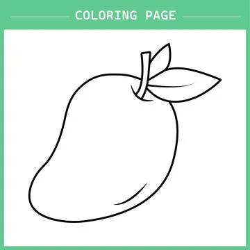 Mango coloring page vector イラスト素材
