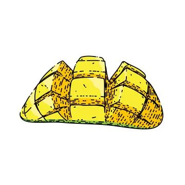 Mango cubes cut sketch hand drawn vector Stock Illustration