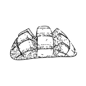 Mango cubes cut sketch hand drawn vector Stock Illustration