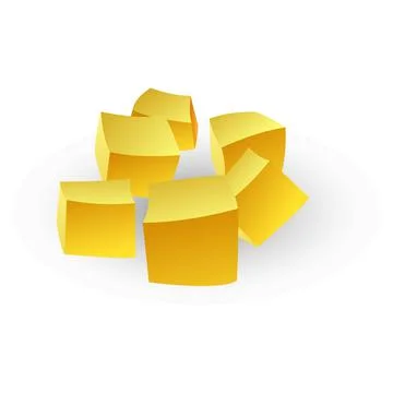 Mango cubes icon, cartoon style Stock Illustration