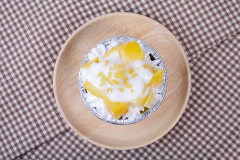 Mango cupcake with coconut milk Stock Photos