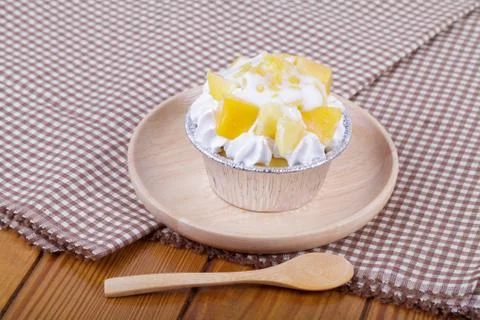 Mango cupcake with coconut milk Stock Photos