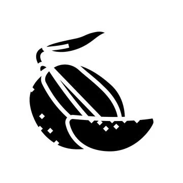Mango cut slice leaf glyph icon vector illustration Ilustración de archivo
