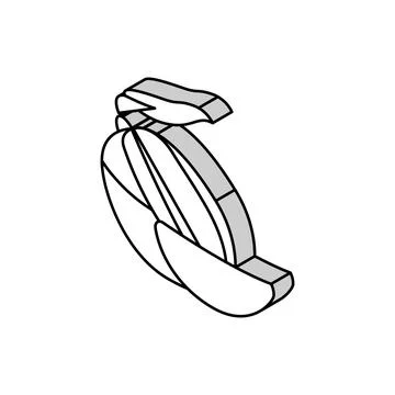 Mango cut slice leaf isometric icon vector illustration 스톡 일러스트