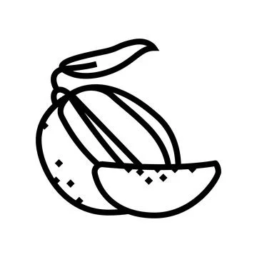 Mango cut slice leaf line icon vector illustration Ilustración de archivo