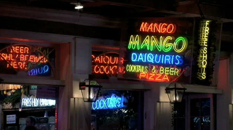 Mango Daiquiris Neon-zoom Stock Footage 782871