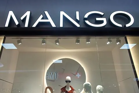 Mango display window. Stock Photos