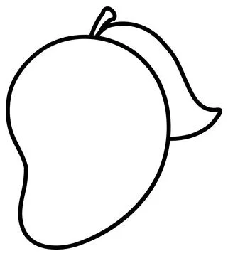 Mango doodle outline for colouring Stock Illustration