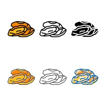 Mango dried fruit color icon stylized vector Stock Illustration