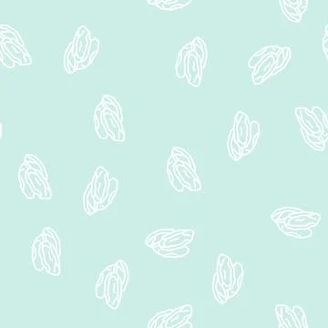 Mango dried fruit line seamless pattern Stock Illustration