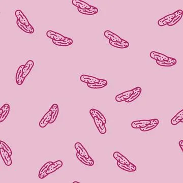 Mango dried fruit line vector seamless pattern Stock Illustration