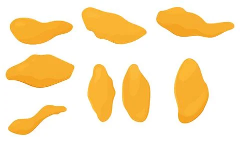 Mango dried fruit slices, cartoon vector food Stock Illustration