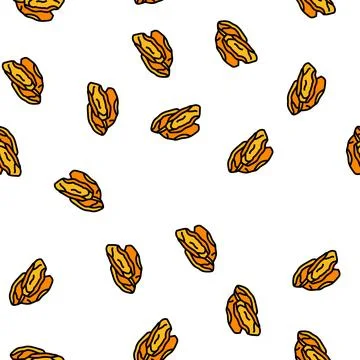 Mango dried fruit vector seamless pattern Stock Illustration