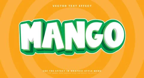 Mango Editable text effect template Stock Illustration
